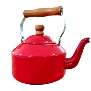 Chaleira de Aço Esmaltado - Vermelho Vibrante