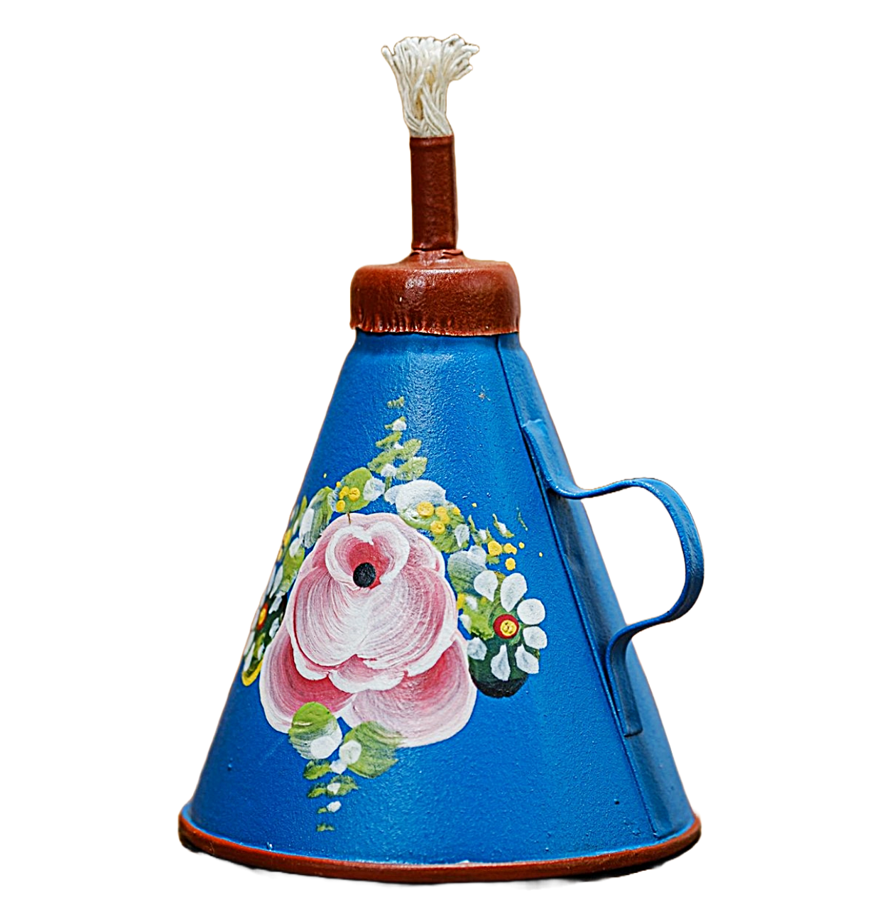 Candeeiro de Metal Pintado à Mão - Azul