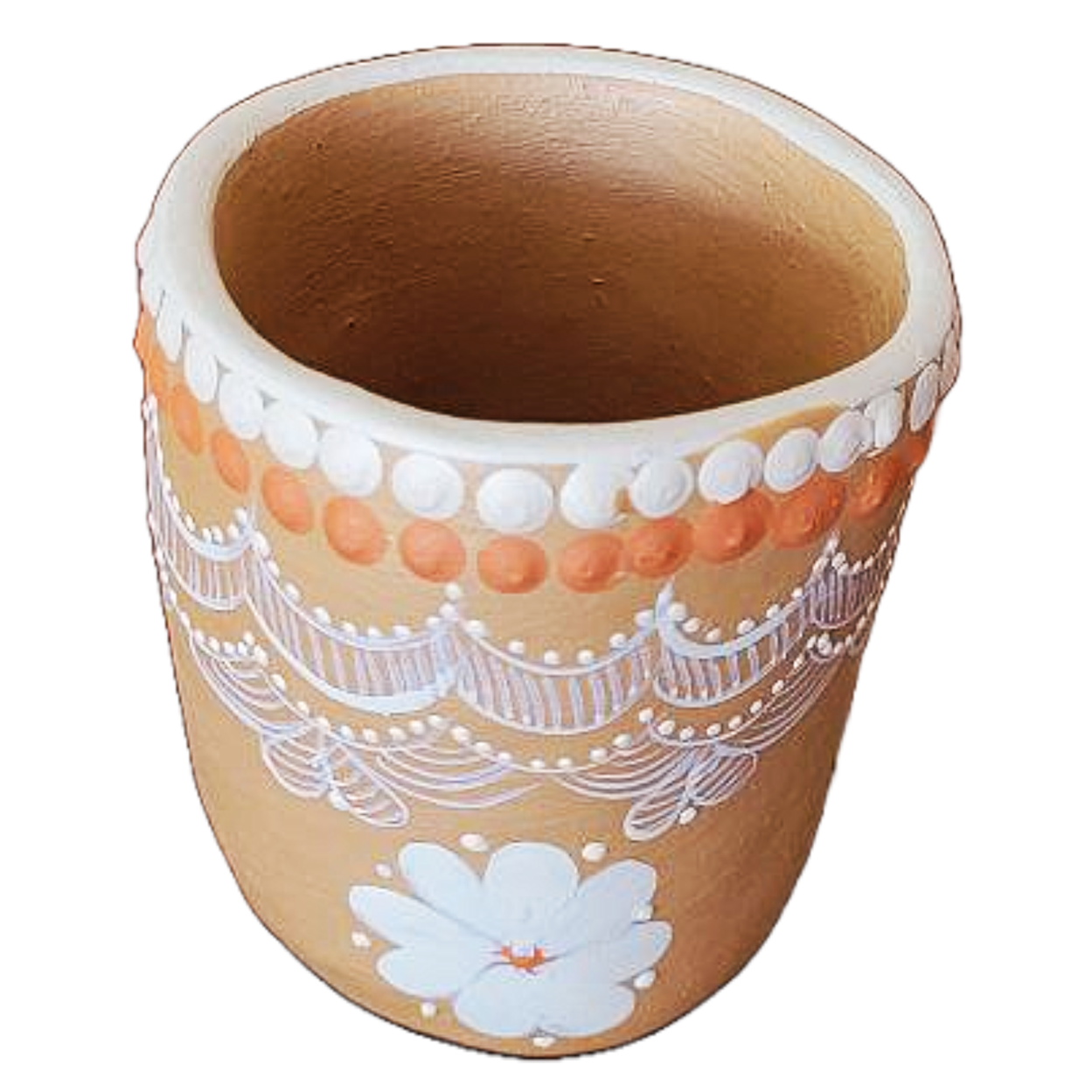 Copo em Cerâmica Artesanal Pintado à Mão